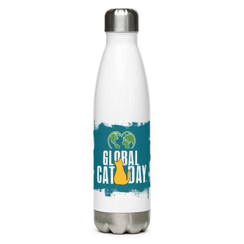 Global Cat Day Stainless Steel Water Bottle