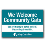 We Welcome Community Cats Veterinarian Window Cling
